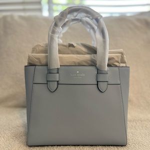 BRAND NEW- Kate Spade satchel in ocean fog with tags
